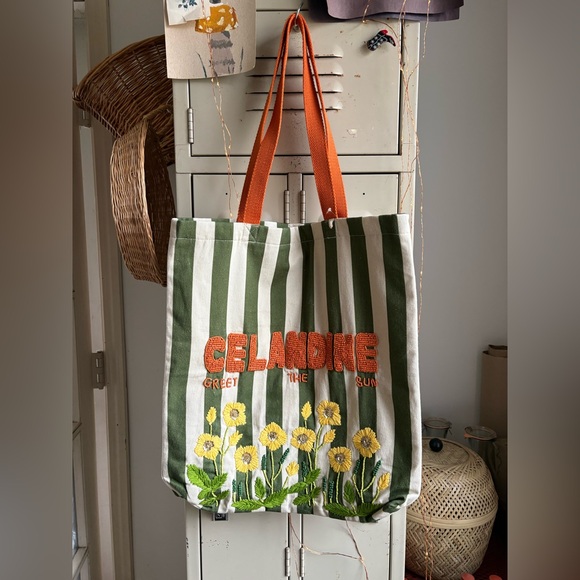 Printed Beaded Canvas Tote Bag (See photos/Description) - Picture 4 of 16